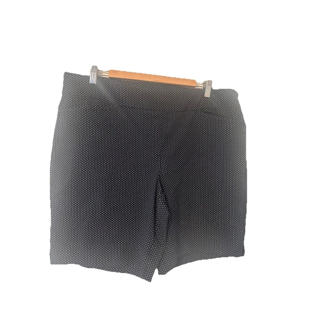 HILARY RADLEY Stretch Bermuda NAVY POLKADOT Pull-On Shorts XXL
